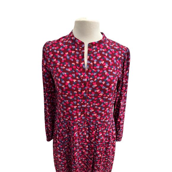 ModCloth SugarHill Brighton Love confetti hearts long sleeve midi dress 4 NWT - Picture 4 of 9